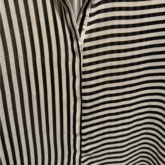 Chico's Monochrome Striped Blouse - Picture 2 of 6